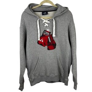 J America Men’s Hoodie Sweatshirt Tie Neck Front pocket Casual Size M